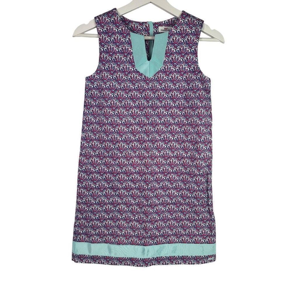 Vineyard Vines Girls size 10 Cotton Shift Dress Navy Pink